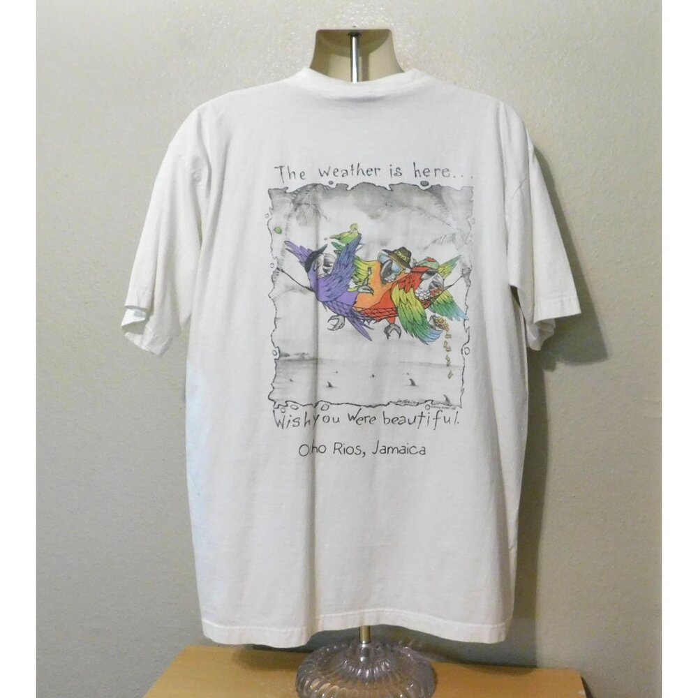 Jimmy Buffett Margaritaville Tee Shirt XL Ocho Rios Jamaica White Vintage 1998 - Picture 4 of 10